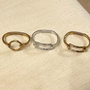 Three bracelets gold silver